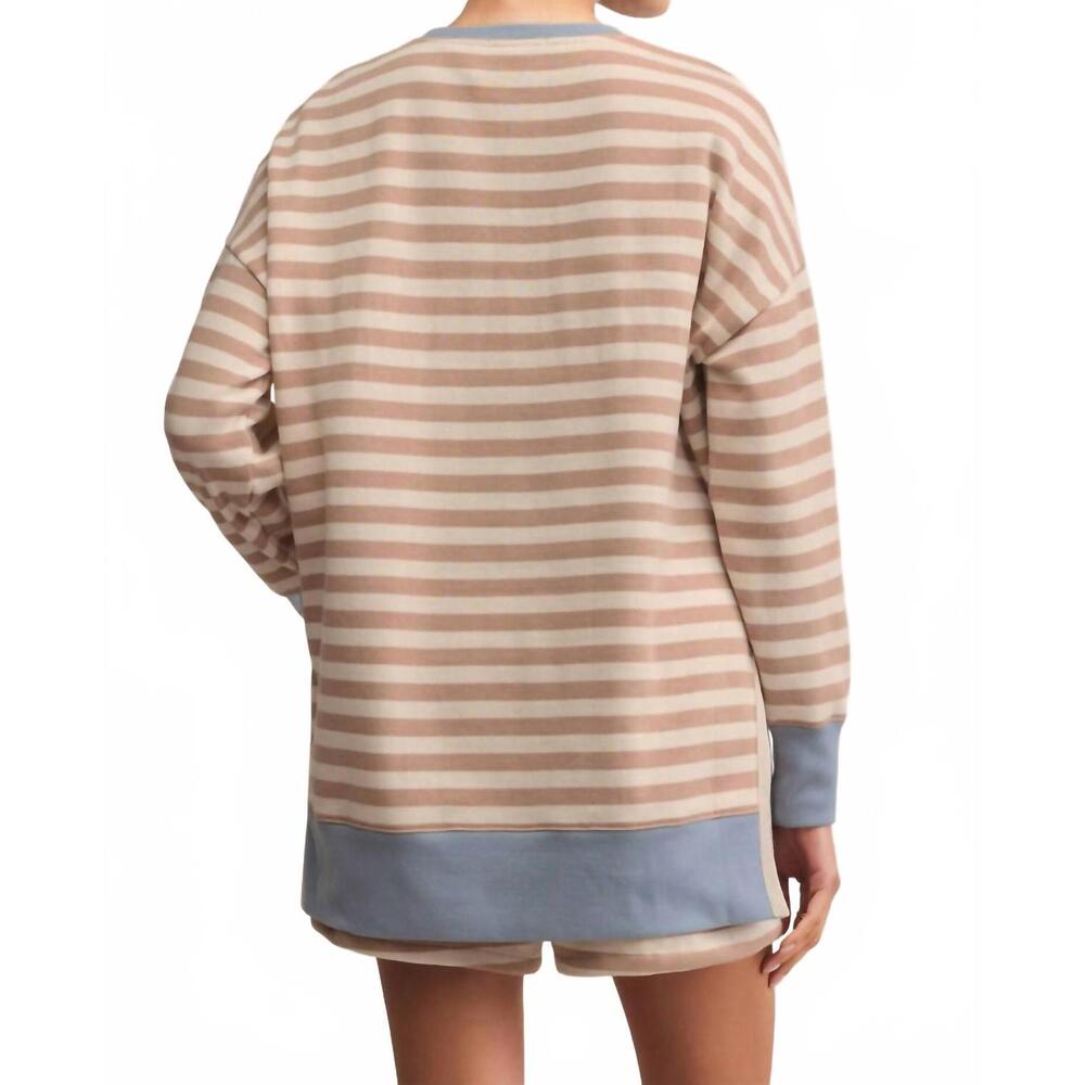 NEW Z SUPPLY layer up stripe sweatshirt in evening sand - Picture 3 of 5